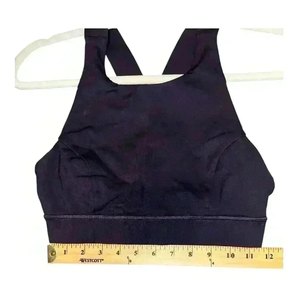 Lululemon Fast And Free Black Grape Bra,‎ Size 6